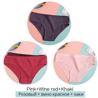Women Underpants Solid Girls Briefs Sexy Female Lingerie M-XL Comfort Underwear - Mubimart