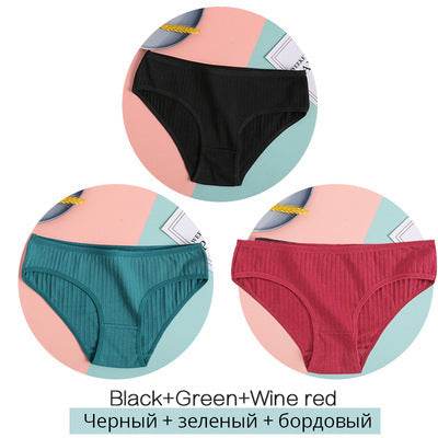 Women Underpants Solid Girls Briefs Sexy Female Lingerie M-XL Comfort Underwear - Mubimart