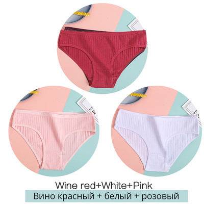 Women Underpants Solid Girls Briefs Sexy Female Lingerie M-XL Comfort Underwear - Mubimart