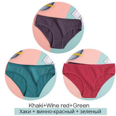 Women Underpants Solid Girls Briefs Sexy Female Lingerie M-XL Comfort Underwear - Mubimart
