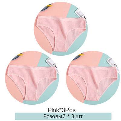 Women Underpants Solid Girls Briefs Sexy Female Lingerie M-XL Comfort Underwear - Mubimart