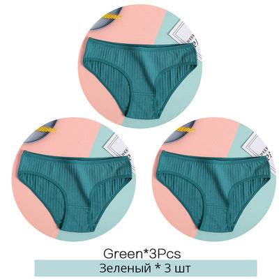Women Underpants Solid Girls Briefs Sexy Female Lingerie M-XL Comfort Underwear - Mubimart