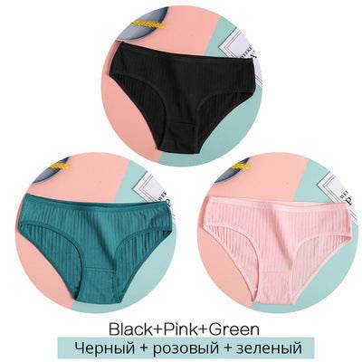 Women Underpants Solid Girls Briefs Sexy Female Lingerie M-XL Comfort Underwear - Mubimart