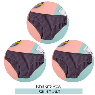 Women Underpants Solid Girls Briefs Sexy Female Lingerie M-XL Comfort Underwear - Mubimart -  