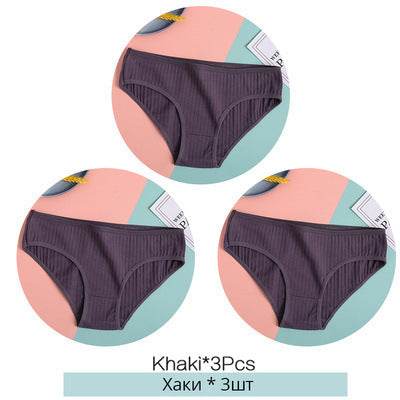 Women Underpants Solid Girls Briefs Sexy Female Lingerie M-XL Comfort Underwear - Mubimart