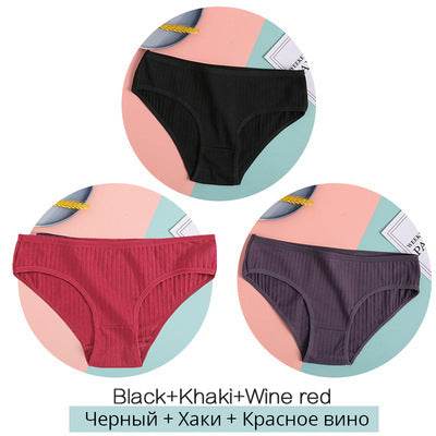 Women Underpants Solid Girls Briefs Sexy Female Lingerie M-XL Comfort Underwear - Mubimart