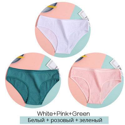 Women Underpants Solid Girls Briefs Sexy Female Lingerie M-XL Comfort Underwear - Mubimart