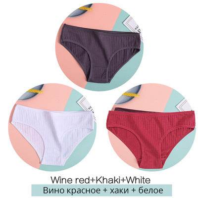 Women Underpants Solid Girls Briefs Sexy Female Lingerie M-XL Comfort Underwear - Mubimart