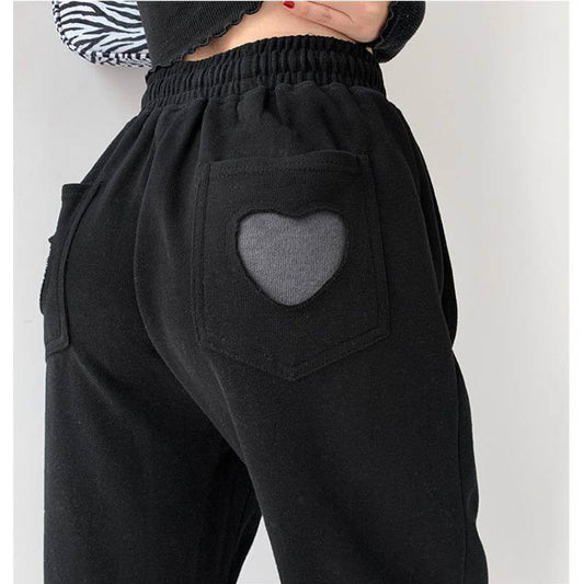 HOUZHOU Women Pants Spring Gray Sweatpants Women Jogger - Mubimart