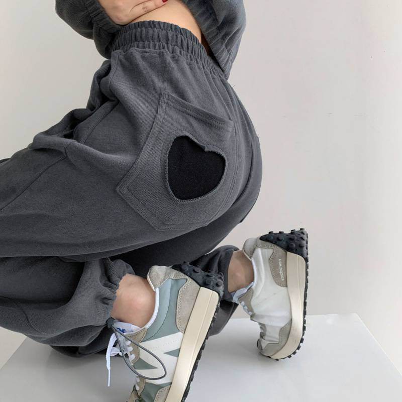HOUZHOU Women Pants Spring Gray Sweatpants Women Jogger - Mubimart