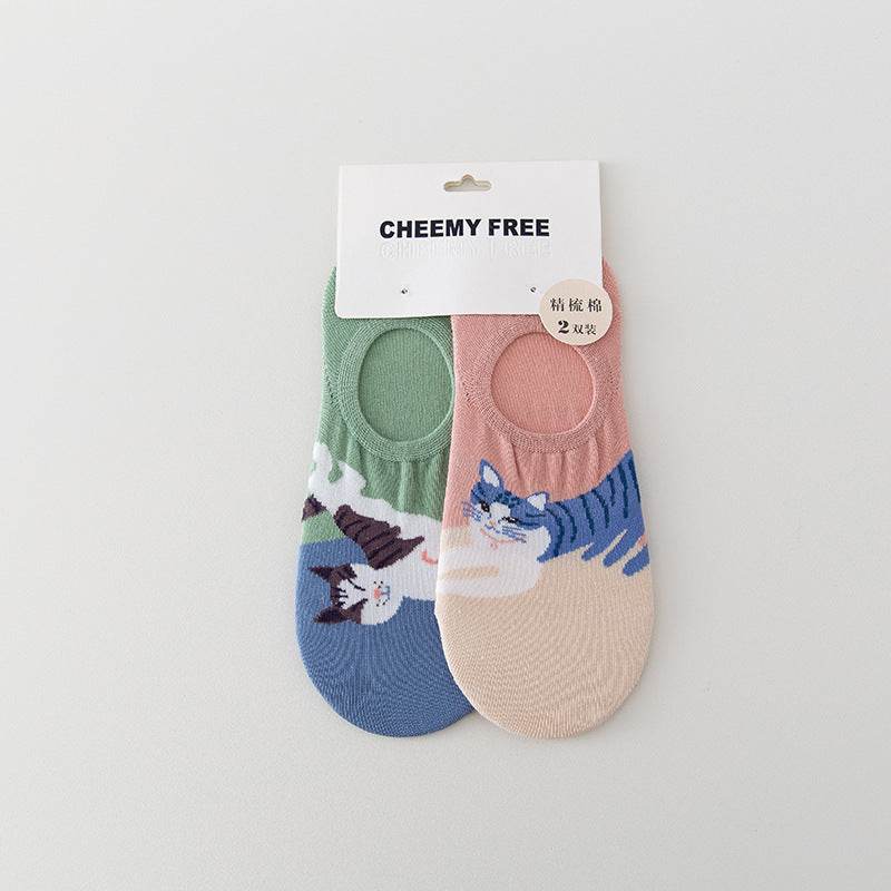 Female Invisible Low-cut Boat Socks - Mubimart