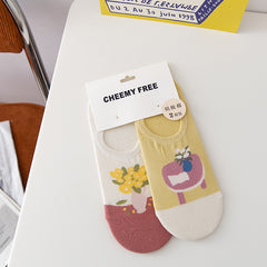 Female Invisible Low-cut Boat Socks - Mubimart -  