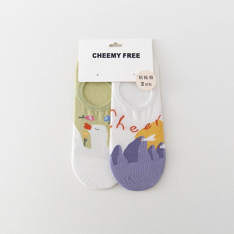 Female Invisible Low-cut Boat Socks - Mubimart