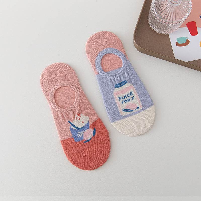 Female Invisible Low-cut Boat Socks - Mubimart