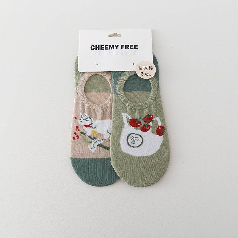 Female Invisible Low-cut Boat Socks - Mubimart