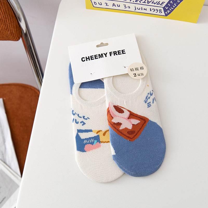 Female Invisible Low-cut Boat Socks - Mubimart