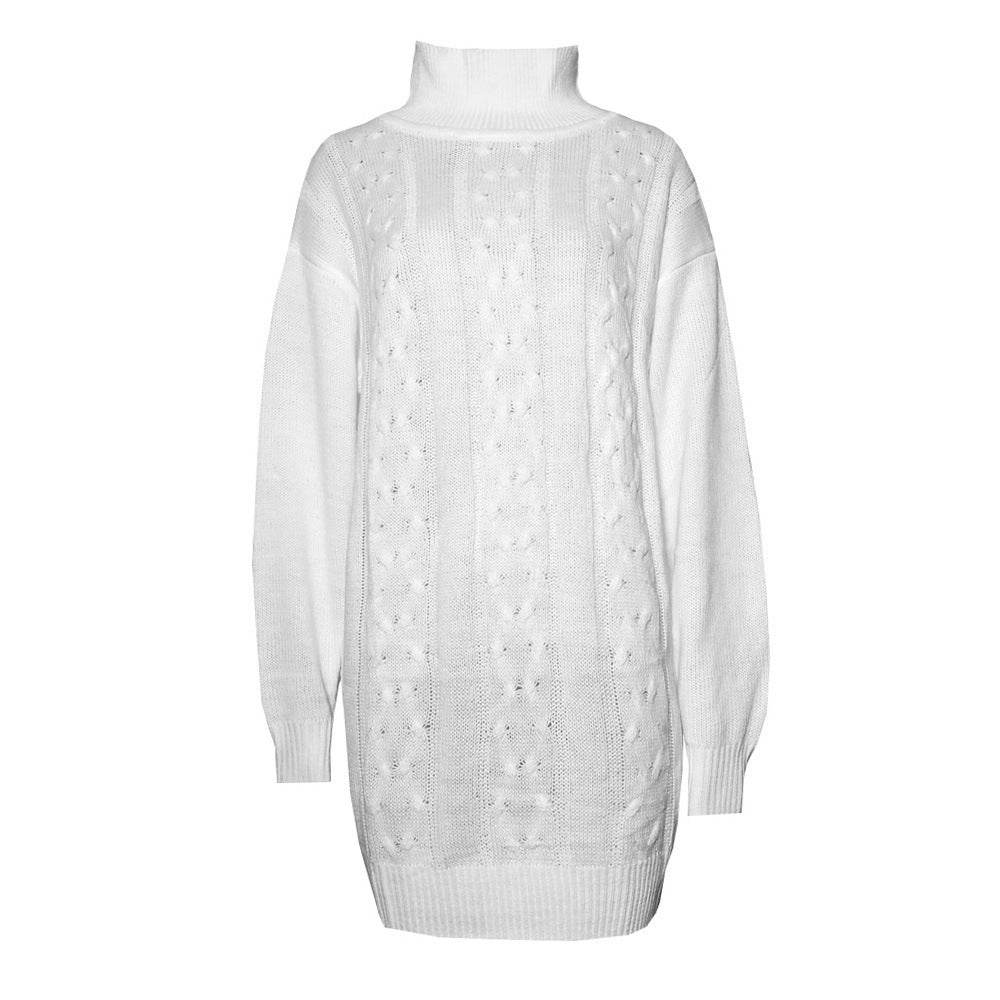 Turtleneck braided dress - Mubimart
