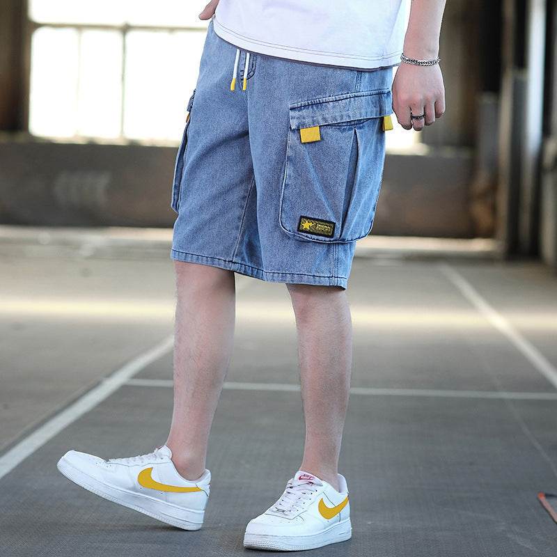 Summer Men's Denim Shorts Men's Five-point Shorts - Mubimart