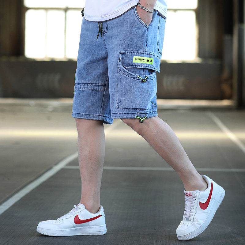 Summer Men's Denim Shorts Men's Five-point Shorts - Mubimart