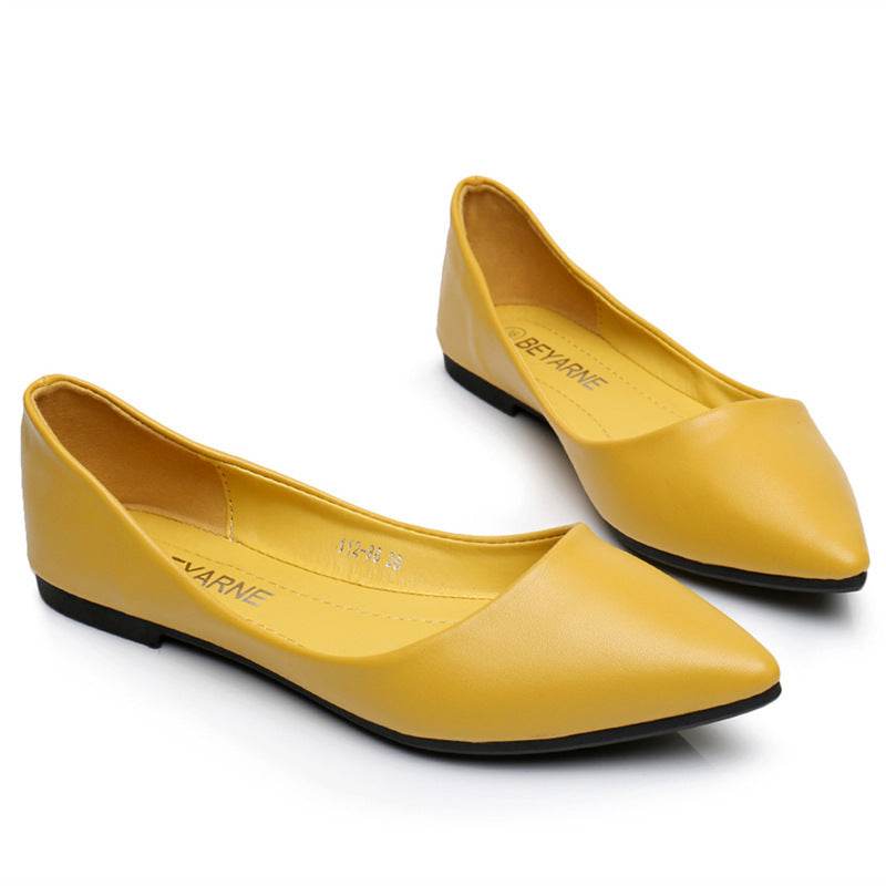 Summer Pointed-toe Shallow Soft-soled Flat Shoes - Mubimart