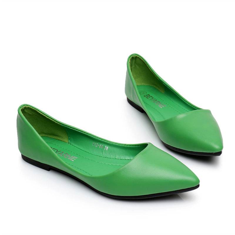 Summer Pointed-toe Shallow Soft-soled Flat Shoes - Mubimart