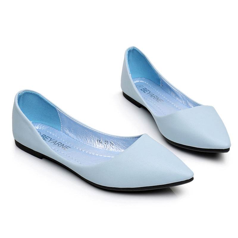 Summer Pointed-toe Shallow Soft-soled Flat Shoes - Mubimart