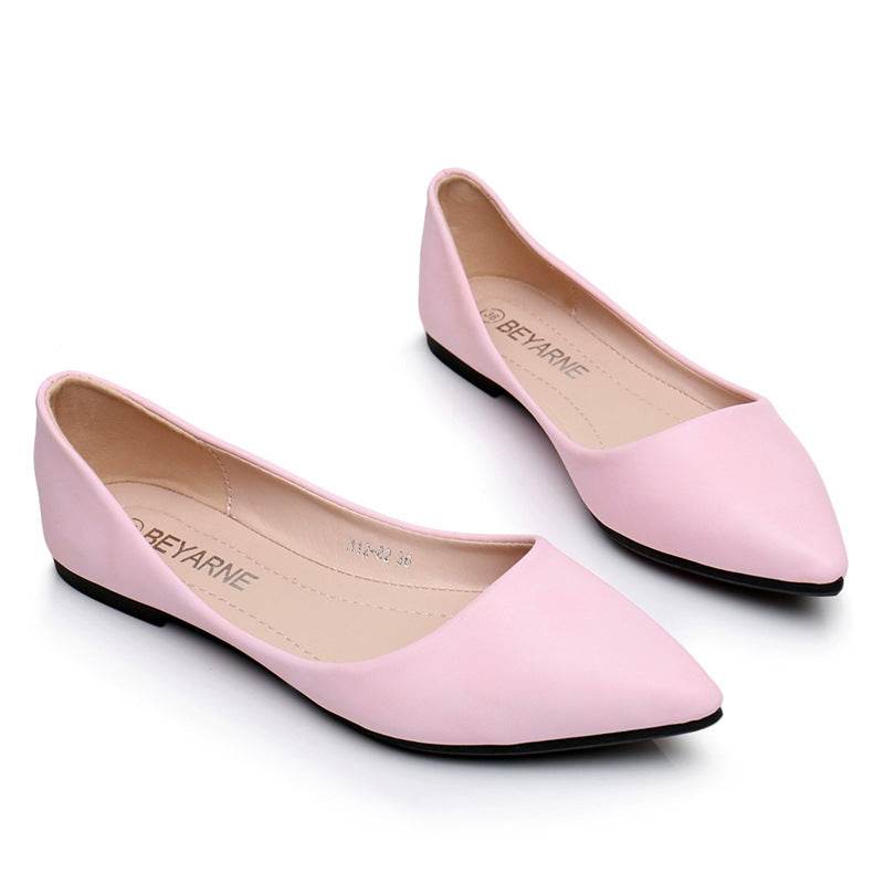 Summer Pointed-toe Shallow Soft-soled Flat Shoes - Mubimart