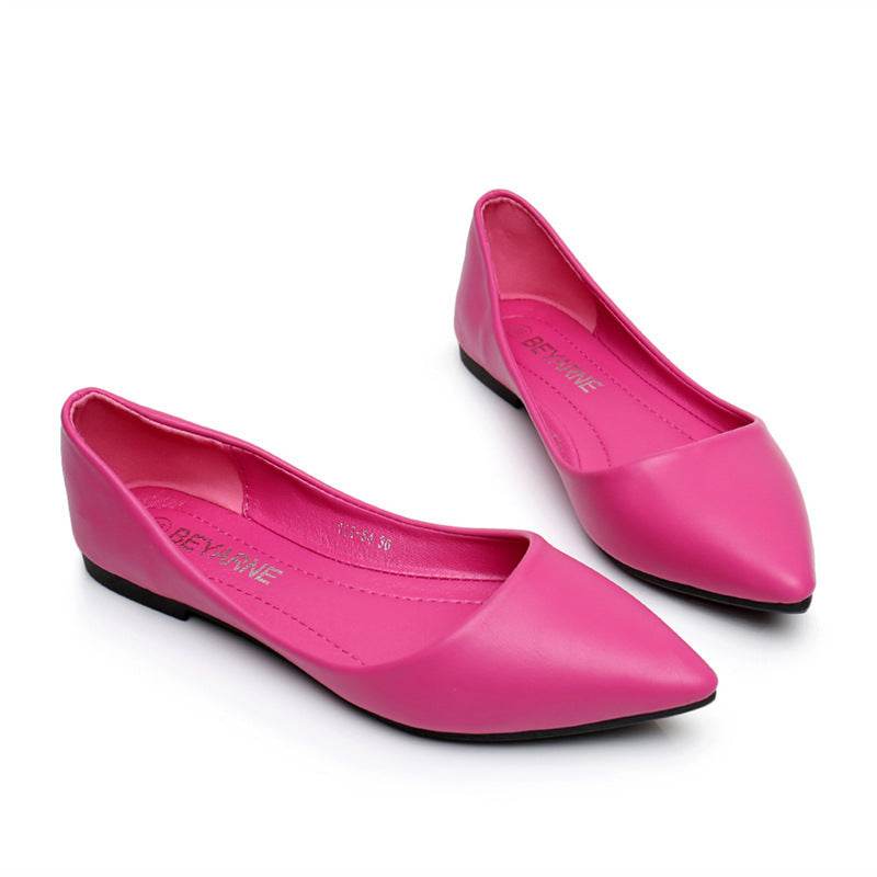 Summer Pointed-toe Shallow Soft-soled Flat Shoes - Mubimart