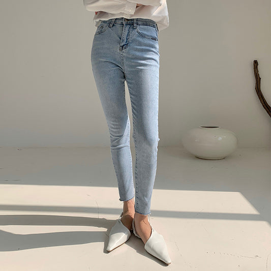 Jean skinny taille haute pour femme, nouveauté printemps