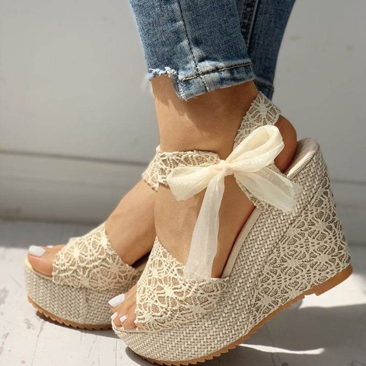 Women Summer Shoes Wedges Sandals Party Platform High Heels - Mubimart