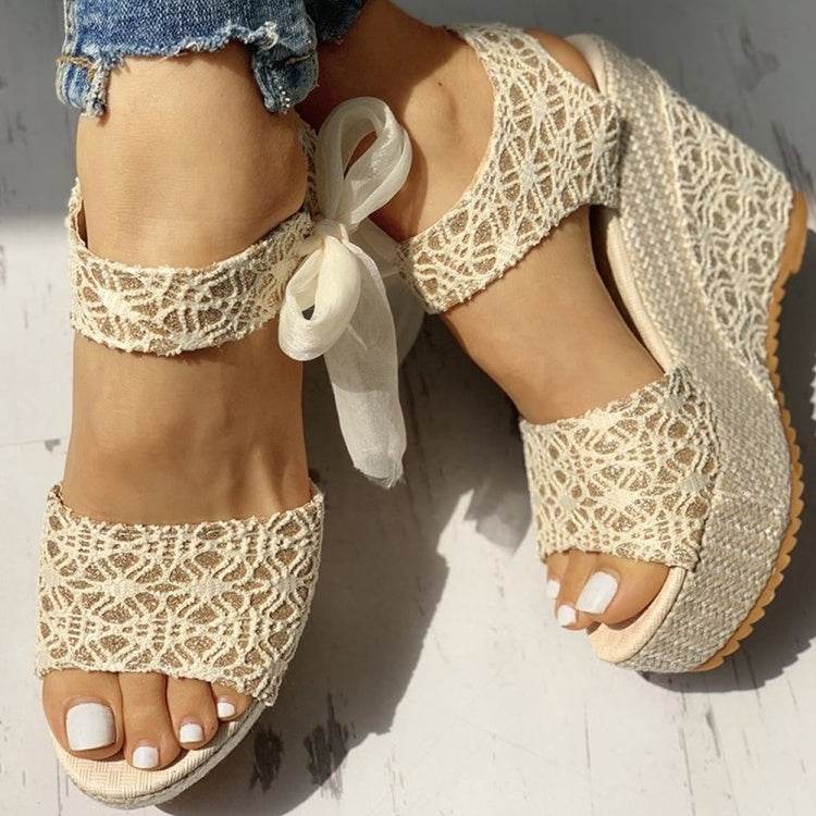 Women Summer Shoes Wedges Sandals Party Platform High Heels - Mubimart