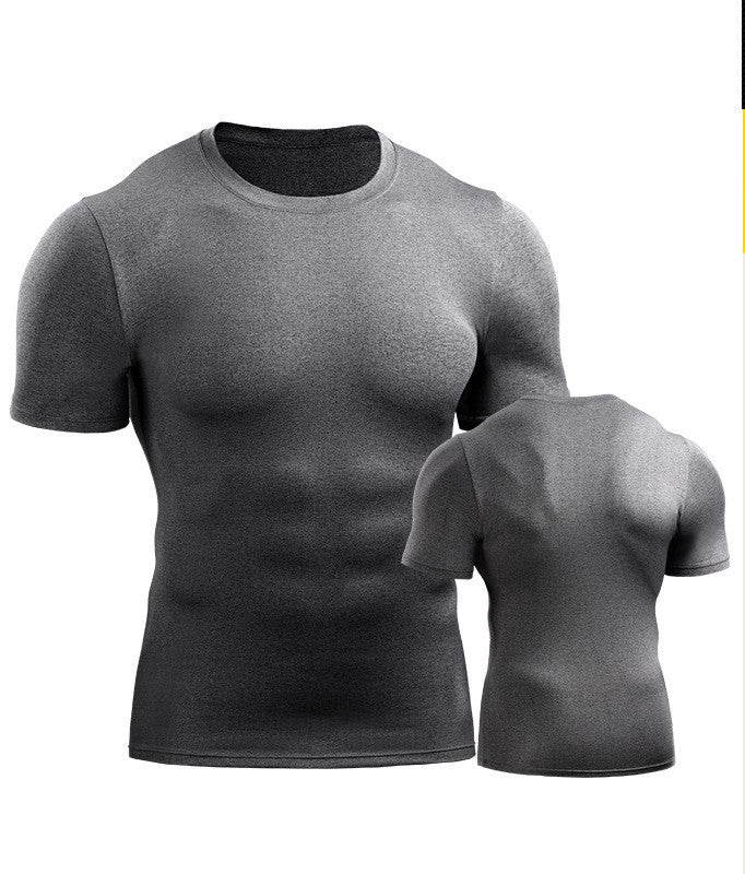 Mens Muscle Hooded Hoodies Short Sleeve T-shirt Sports GYM Slim Fit Tops Blouse - Mubimart