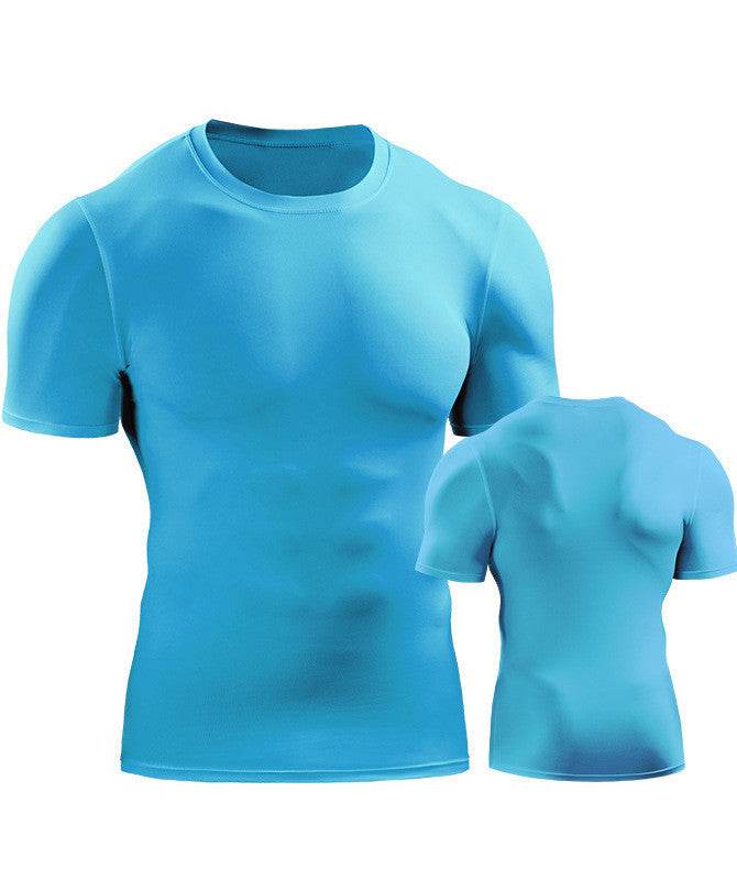Mens Muscle Hooded Hoodies Short Sleeve T-shirt Sports GYM Slim Fit Tops Blouse - Mubimart