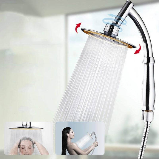 Shower Head 6inch Pressurized Hand-held Overhead Universal Shower Head Shower Set - Mubimart