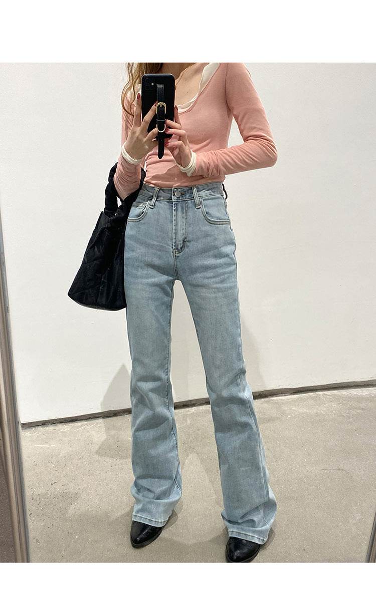 Stretch High Waist Bootcut Women's Jeans - Mubimart