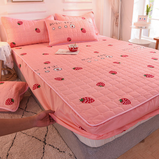 Thickened Dustproof Fixed Quilted Bedspread Waterproof Mattress Cover