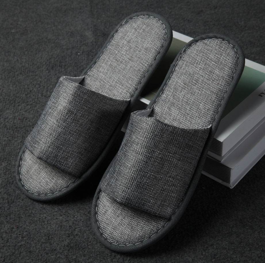 Hemp Simple Slippers Men Women Hotel Travel Spa Portable Folding House Disposable Home Guest Indoor Slippers Big Size - Mubimart