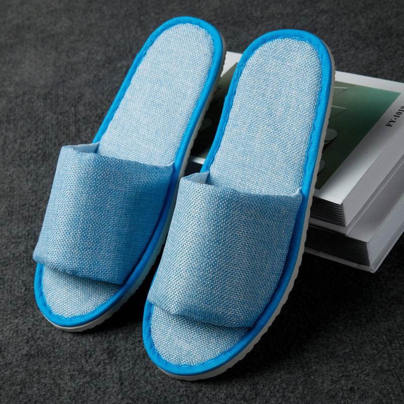 Hemp Simple Slippers Men Women Hotel Travel Spa Portable Folding House Disposable Home Guest Indoor Slippers Big Size - Mubimart