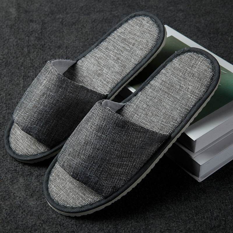 Hemp Simple Slippers Men Women Hotel Travel Spa Portable Folding House Disposable Home Guest Indoor Slippers Big Size - Mubimart
