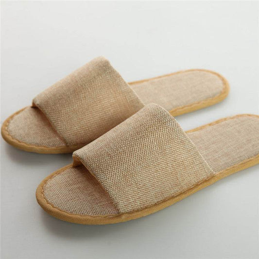 Hemp Simple Slippers Men Women Hotel Travel Spa Portable Folding House Disposable Home Guest Indoor Slippers Big Size - Mubimart