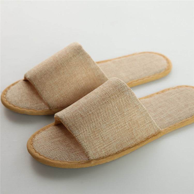 Hemp Simple Slippers Men Women Hotel Travel Spa Portable Folding House Disposable Home Guest Indoor Slippers Big Size - Mubimart