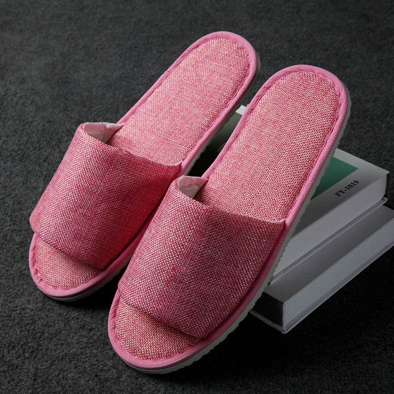 Hemp Simple Slippers Men Women Hotel Travel Spa Portable Folding House Disposable Home Guest Indoor Slippers Big Size - Mubimart