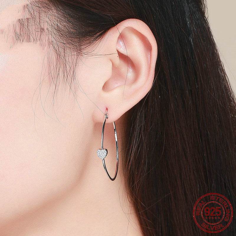 Summer Style Luminous Clearly CZ, Large Circle Hoop Earrings for Women EarRings Fashion Jewelry Valentine's Day Gift - Mubimart