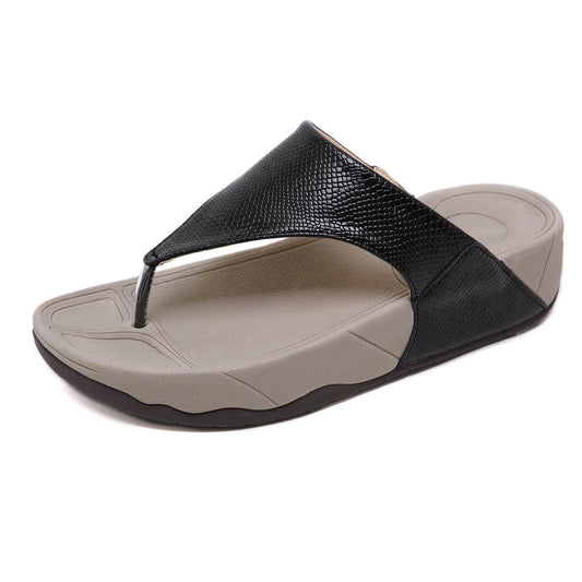 Slippers Summer New Beach Slides Wedges Platform Soft Flip Flops Thick bottom Comfortable Fashion Ladies Footwear - Mubimart