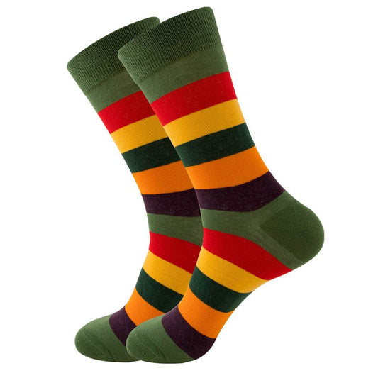 Striped Men's Socks Square Tube Socks Wave Women's Socks - Mubimart
