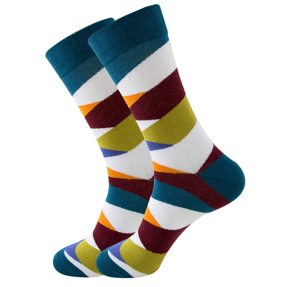 Striped Men's Socks Square Tube Socks Wave Women's Socks - Mubimart -  