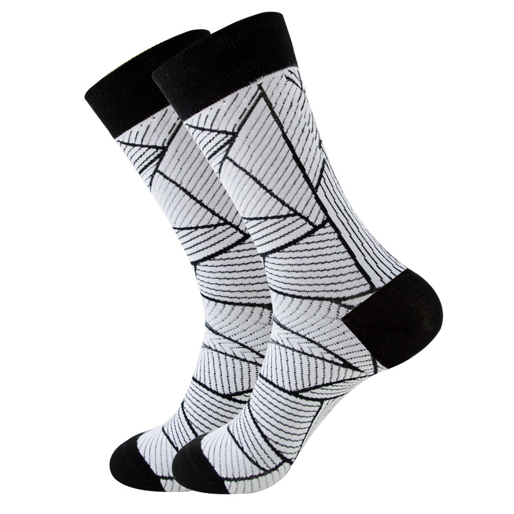 Striped Men's Socks Square Tube Socks Wave Women's Socks - Mubimart -  