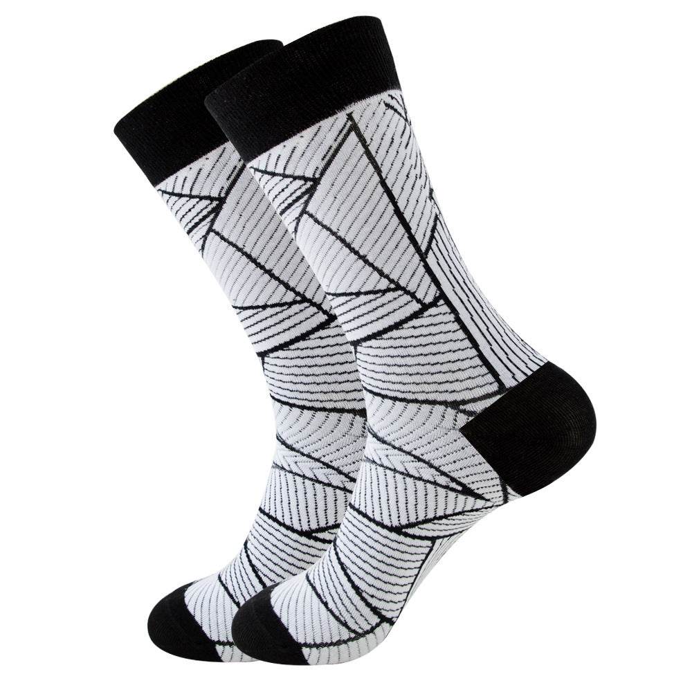 Striped Men's Socks Square Tube Socks Wave Women's Socks - Mubimart