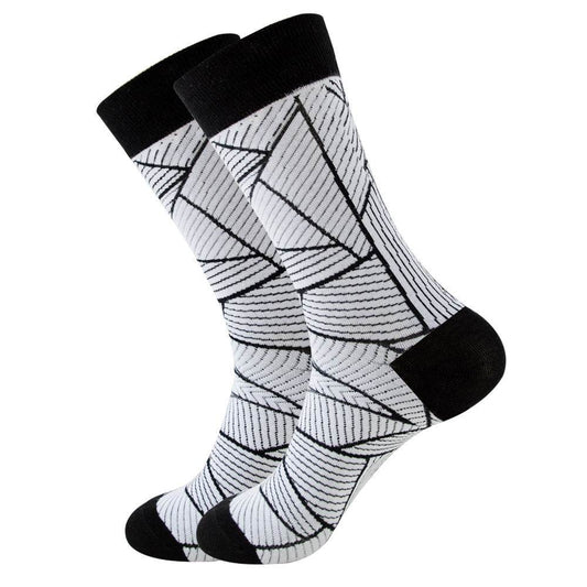 Striped Men's Socks Square Tube Socks Wave Women's Socks - Mubimart