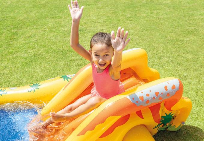 Dinosaur Volcano Inflatable Swimming Pool Paddling Pool - Mubimart